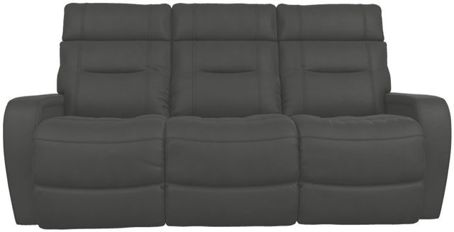 La-Z-Boy® Baron Blue Grey Leather Power Wall Reclining Sofa with Headrest and Lumbar-1