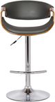 Armen Living Butterfly Gray/Chrome/Walnut Bar Stool-3