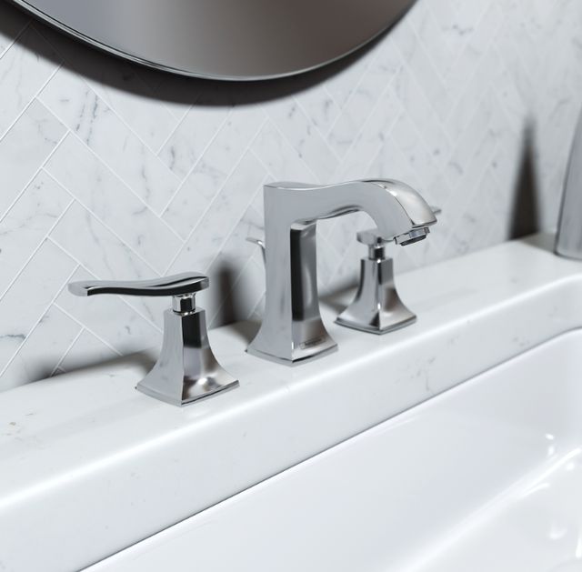 Hansgrohe Metris C Chrome Widespread Faucet 100 with Pop-Up Drain-1