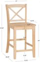 Linon Torino Unfinished X-Back Counter Stool-2