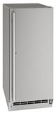 U-Line® Stainless Steel 15" Outdoor Compact Refrigerator with Lock-0