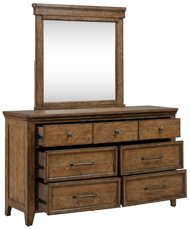 Liberty Furniture Carolina Park Amber Brown Dresser and Mirror-3
