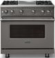 Viking® 5 Series 36" Damascus Gray Pro Style Gas (LP) Range with Polished Chrome Trim-4