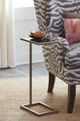 Hammary® Hidden Treasures Glass Top Deco Glass C Table with Silver Base-1