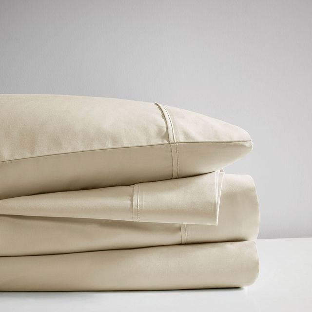 Olliix by Madison Park 525 Thread Count Ivory King Cotton Rich Sheet Set-3