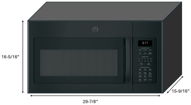 GE® Series 1.7 Cu. Ft. Black Over The Range Sensor Microwave-2