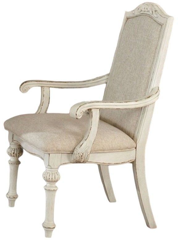 Furniture of America® Arcadia 2-Piece Antique White Arm Chair Set-3