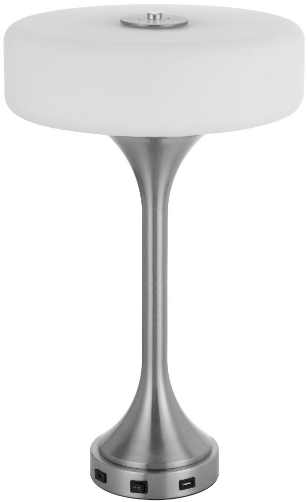 Cal® Lighting & Accessories Espoo Brushed Steel Table Lamp-2