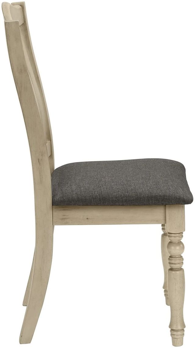 Monarch Specialties Inc. 2-Piece Antique Grey/Linen-Look Grey Side Chair Set-3