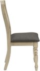 Monarch Specialties Inc. 2-Piece Antique Grey/Linen-Look Grey Side Chair Set-3