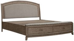 Liberty Furniture Avalon Coffee Bean Upholstered Queen Panel Storage Bed