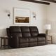 Flexsteel Henrick Triple Power Reclining Sofa with Drop Down Table-2