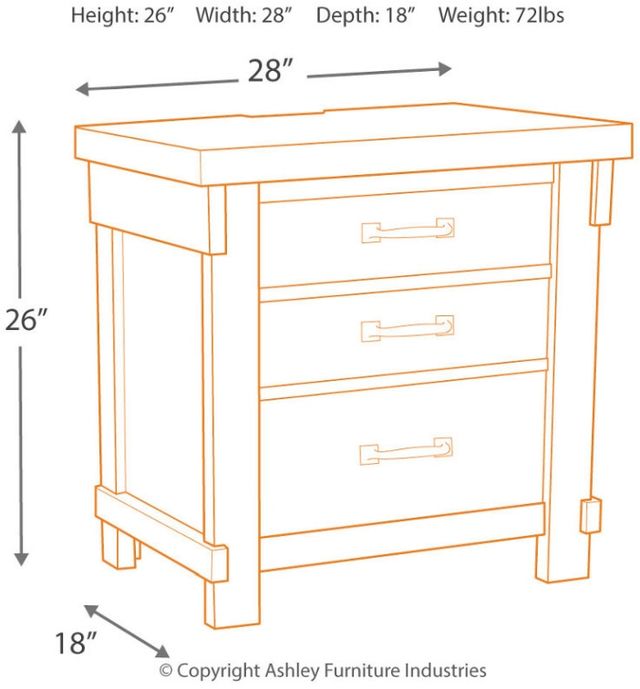 Signature Design by Ashley® Brashland White Nightstand-1