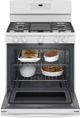 GE® 30" White Free Standing Natural Gas Range-2