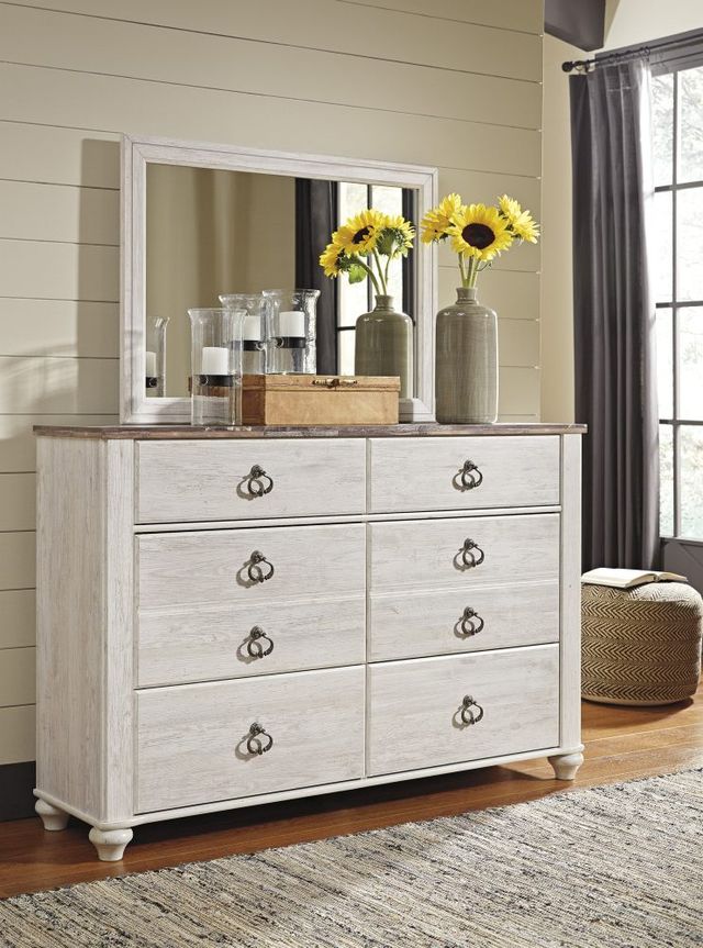 Signature Design by Ashley® Willowton Whitewash Bedroom Mirror-3