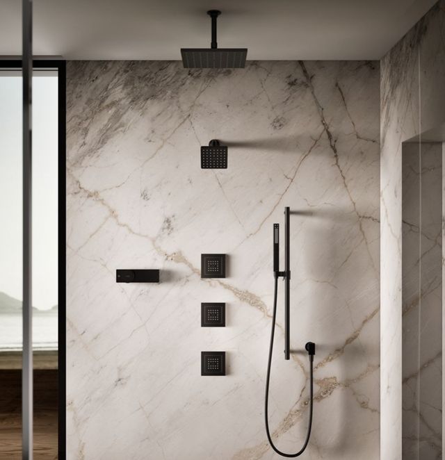 KOHLER® WaterTile® Matte Black 2.5 GPM Square 22-Nozzle Single-Function Body Spray-3