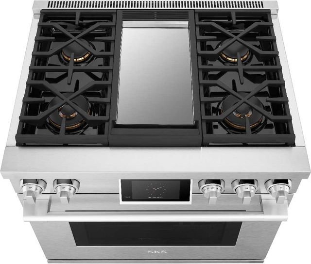 SKS 36" Stainless Steel Pro Style Natural Gas Range-3