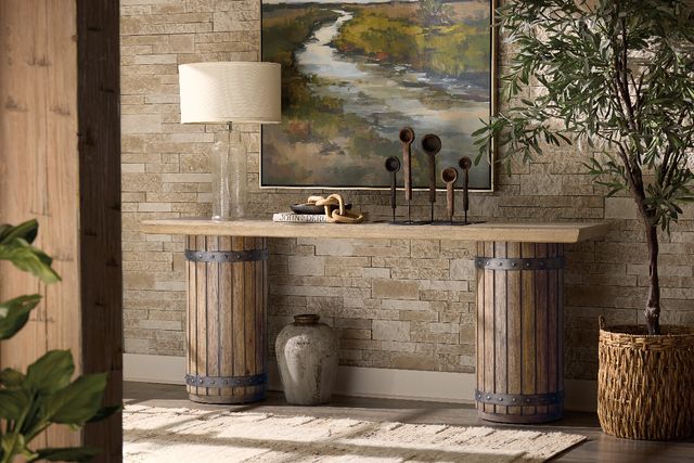 Hooker® Furniture Vineyard Row Sonoma Console Table with Napa Base-4