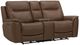Liberty Furniture Collins York Chestnut Leather Power Reclining Loveseat with Console-0