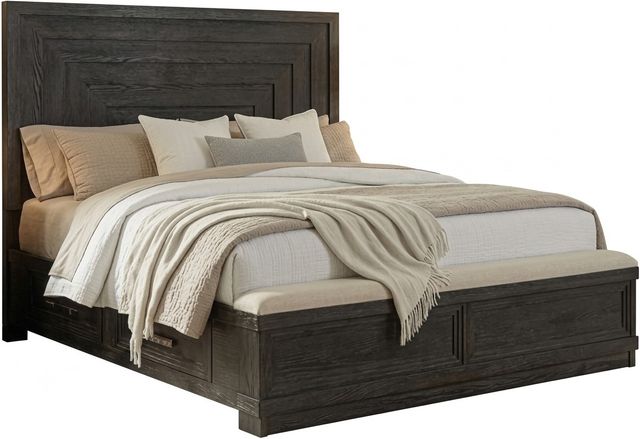 Elements International Avalanche Charcoal Queen Storage Panel Bed-0