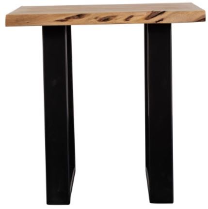 Porter International Designs Manzanita Natural End Table with Black Metal Base -1