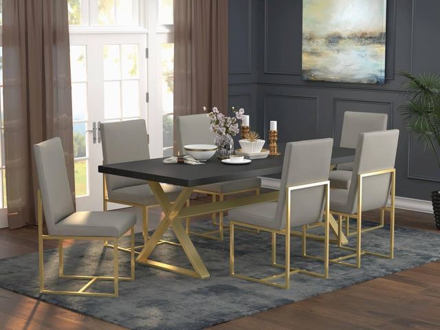 Coaster® Conway 5-Piece Aged Gold/Dark Walnut Dining Set-0