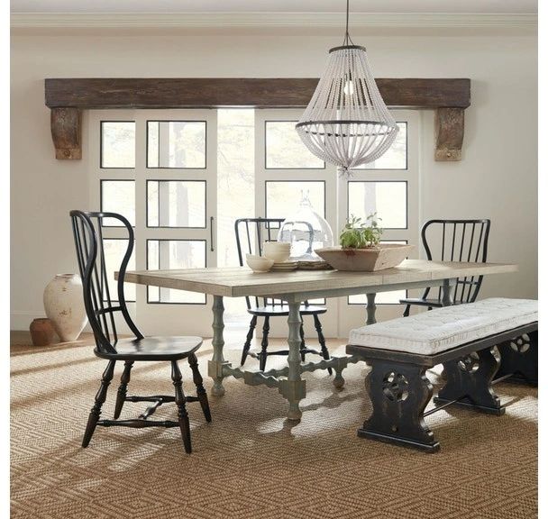 Hooker® Furniture Ciao Bella Natural Trestle Dining Table with Time Worn Gray Base-1