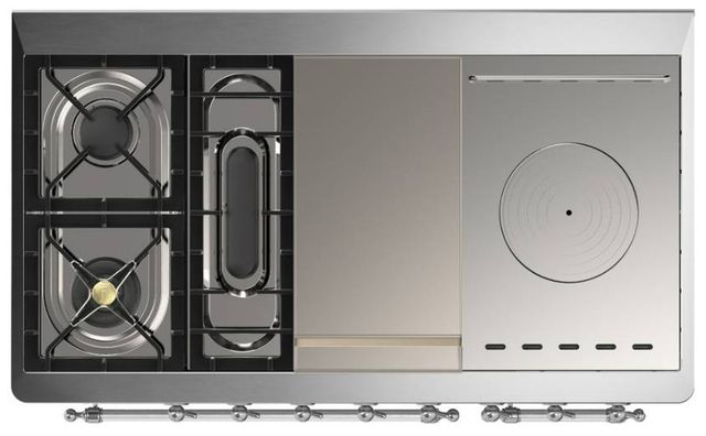Ilve® Majestic III 48" Midnight Blue Pro Style Dual Fuel Natural Gas Range with Triple Glass Door and Chrome Trim-2