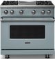 Viking® 5 Series 36" Novembery Sky Pro Style Gas (LP) Range with Polished Chrome Trim-0