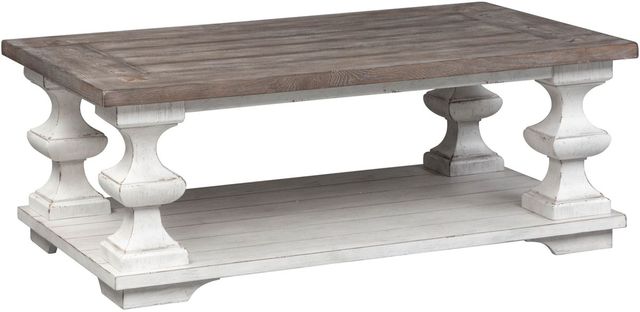 Liberty Furniture Sedona 3-Piece Gravel/Heavy Distressed White Occasional Table Set-1