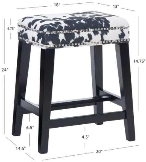 Linon Wyatt Black Counter Stool-2