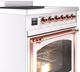 Ilve® Nostalgie II Noblesse 30'' White Pro Style Induction Range with Copper Trim-4