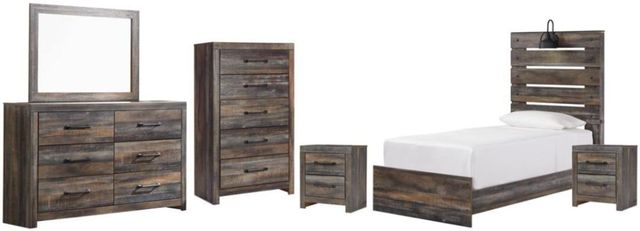Drystan 6 Piece Panel Bed with 2 Drawer Storage Bedroom - Multi Drystan 6 Piece Panel Bed with 2 Drawer Storage Bedroom - Multi