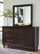 Benchcraft® Dantenton Merlot Dresser and Mirror-4