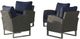 New Classic® Home Furnishings Fiji 4-Piece Blue/Breezy Gray Fabric/Wicker Club Chair Set-0