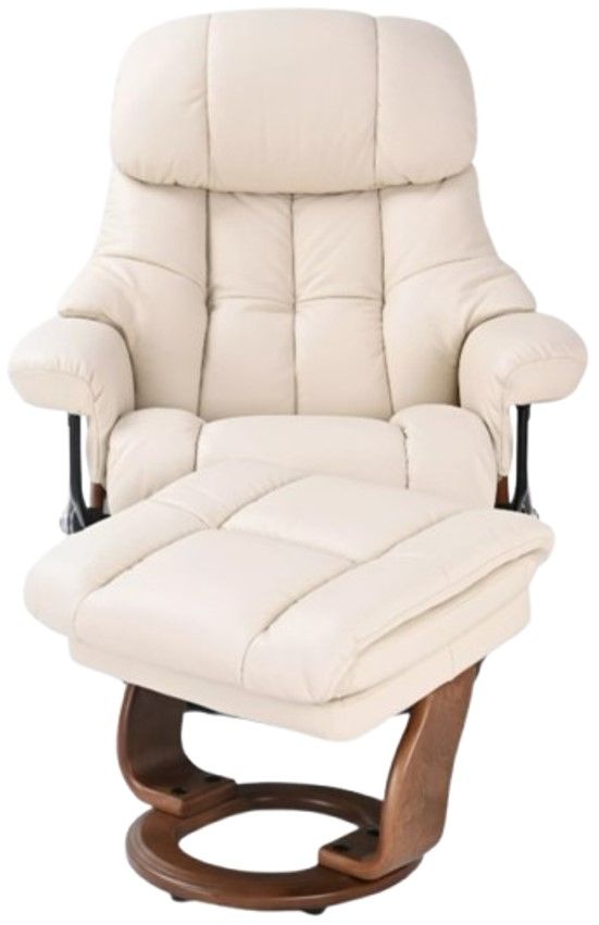 BenchMaster High Line Nicholas Ivory Chair and Ottoman Set-1