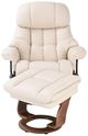 BenchMaster High Line Nicholas Ivory Chair and Ottoman Set-1