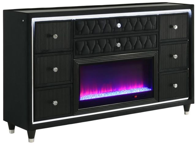 Coaster®  Lorient Black LED Flame Box Dresser-0