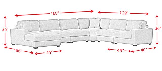 Elements International Arizona 6-Piece Steno Charcoal Modular Sectional and Left-Arm Facing Chaise-3
