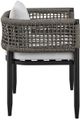 Armen Living Alegria 7-Piece Gray Aluminum/Fabric/Rope Outdoor Patio Dining Table Set-4