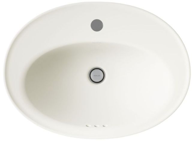 Kohler Serif® Biscuit 22.25" Oval Drop-In Bathroom Sink-1