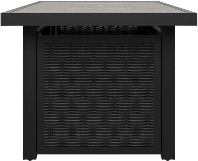 Signature Design by Ashley® Beachcroft Black/Light Gray Aluminum/Resin Outdoor Fire Pit Table-2