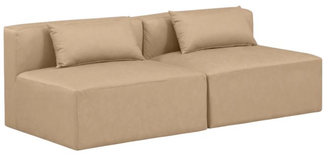 Meridian Furniture Cube 2-Piece Tan Leather Loveseat-0