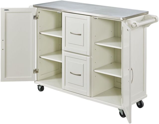 homestyles® Dolly Madison Stainless Steel/White Kitchen Cart-1