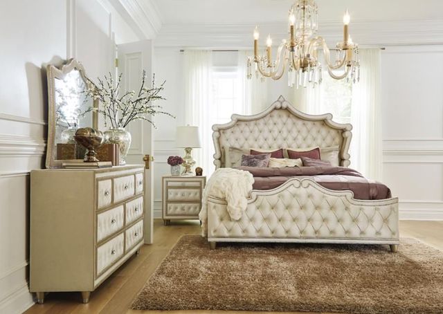 Coaster® Antonella 4-Piece Camel/Ivory California King Bedroom Set-5