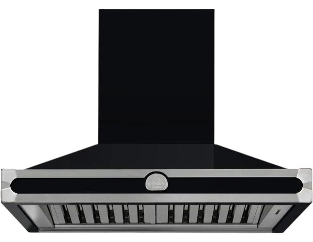 La Cornue CornuFé 90 AlberTine 36" Gloss Black Wall Mounted Chimney Hood-0