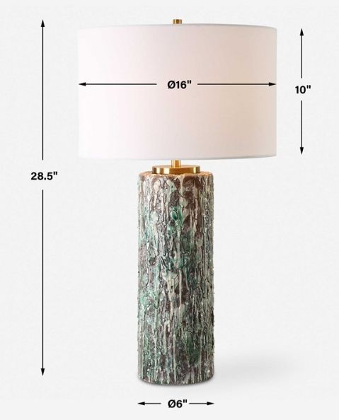 Uttermost® Meltdown Ivory Teal Table Lamp-2
