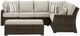 Signature Design by Ashley® Brook Ranch 3-Piece Beige/Brown Outdoor Fabric/Wicker Sofa Sectional and Bench-1