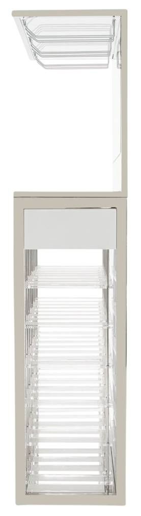 Michael Amini® State St. Glossy White/Stainless Steel Wall Bar-3