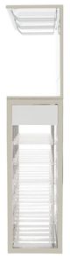 Michael Amini® State St. Glossy White/Stainless Steel Wall Bar-3
